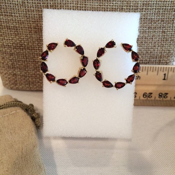 New Garnet Front Hoops YG - Picture 3 of 11
